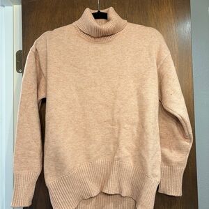 Women's Turtleneck Sweater - Tan